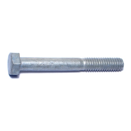 5/16-18 Hex Head Cap Screw, Hot Dipped Galvanized Steel, 2-1/2 In L, 8 PK